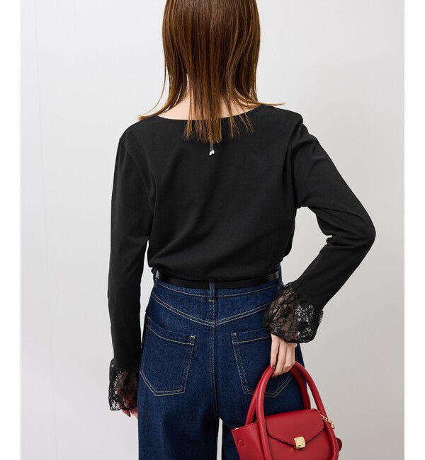 Rope&rsquo;Picnic「袖レースカットトップス」|Tシャツ・カットソー|