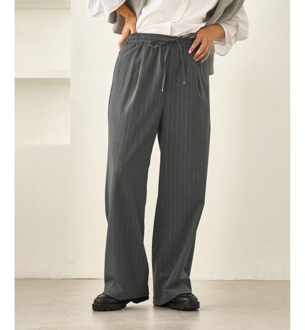 Rope&rsquo;Picnic「イージーワイドパンツ/リンクコーデ」|チノ|グレーサブ(09)