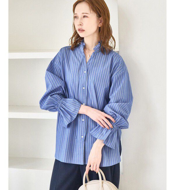 Rope&rsquo;Picnic「フリルレイヤードシャツ」|シャツ・ブラウス|サックス(48)