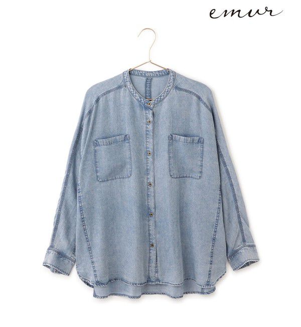 Rope&rsquo;Picnic「【emur/エミュール】パウダーシルクデニムドルマンブラウス/セットアップ」|シャツ・ブラウス|サックス(48)