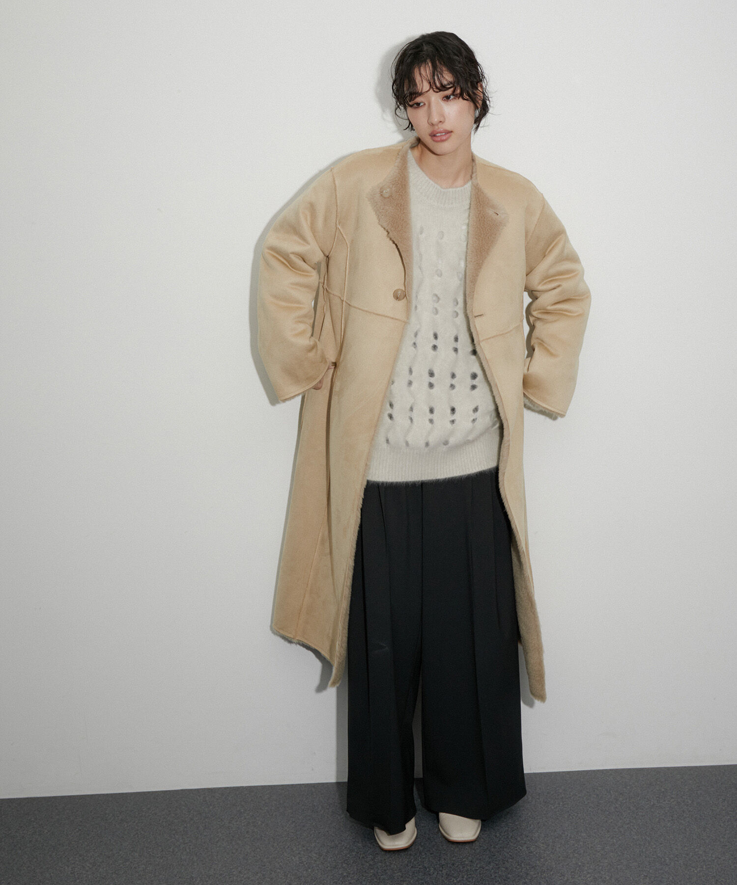 ADAM ET ROPE'「【リバーシブル】レディフェイクボアコート」|その他|