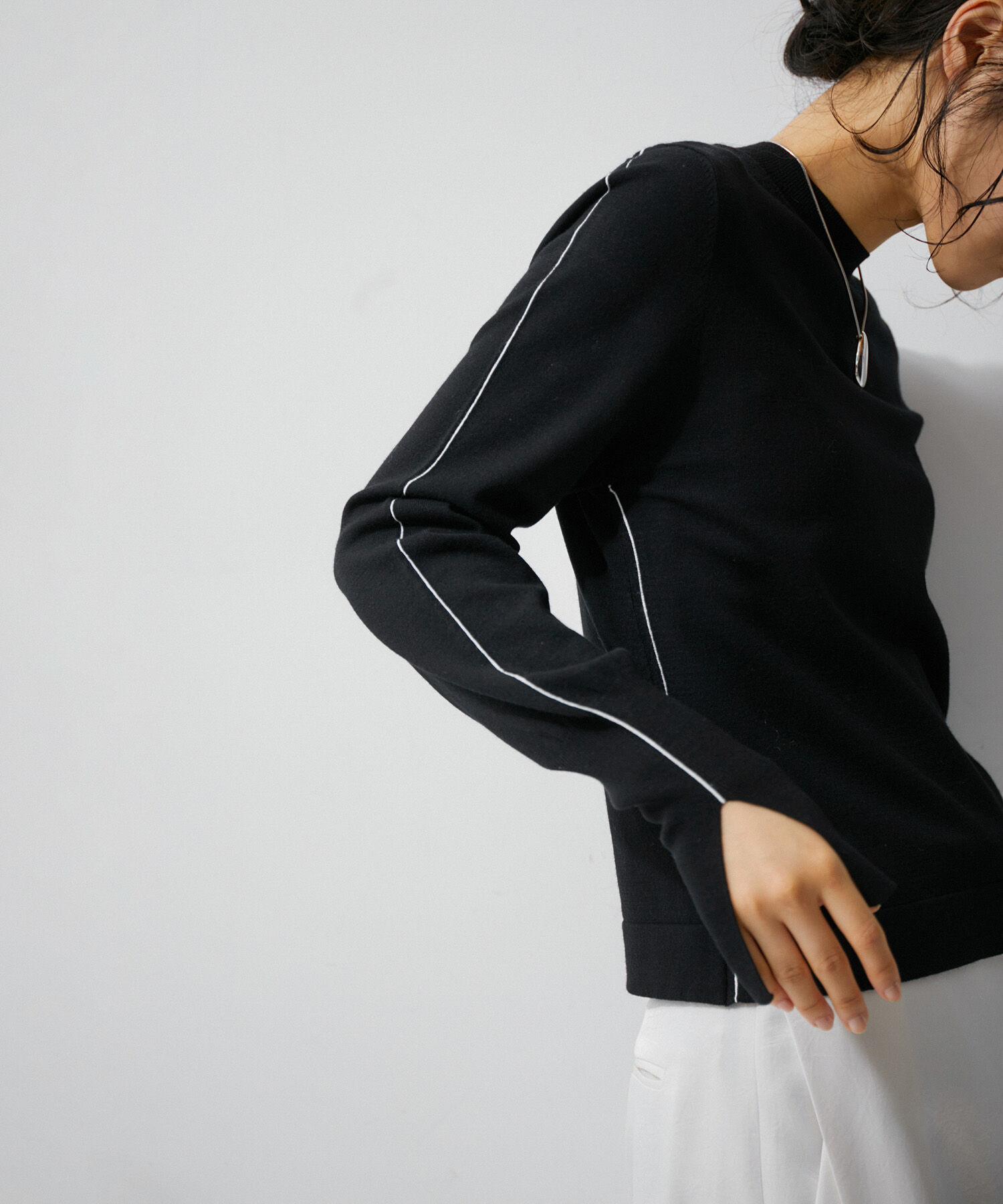 ADAM ET ROPE'「ステッチニットロンTEE」|ニット・セーター|