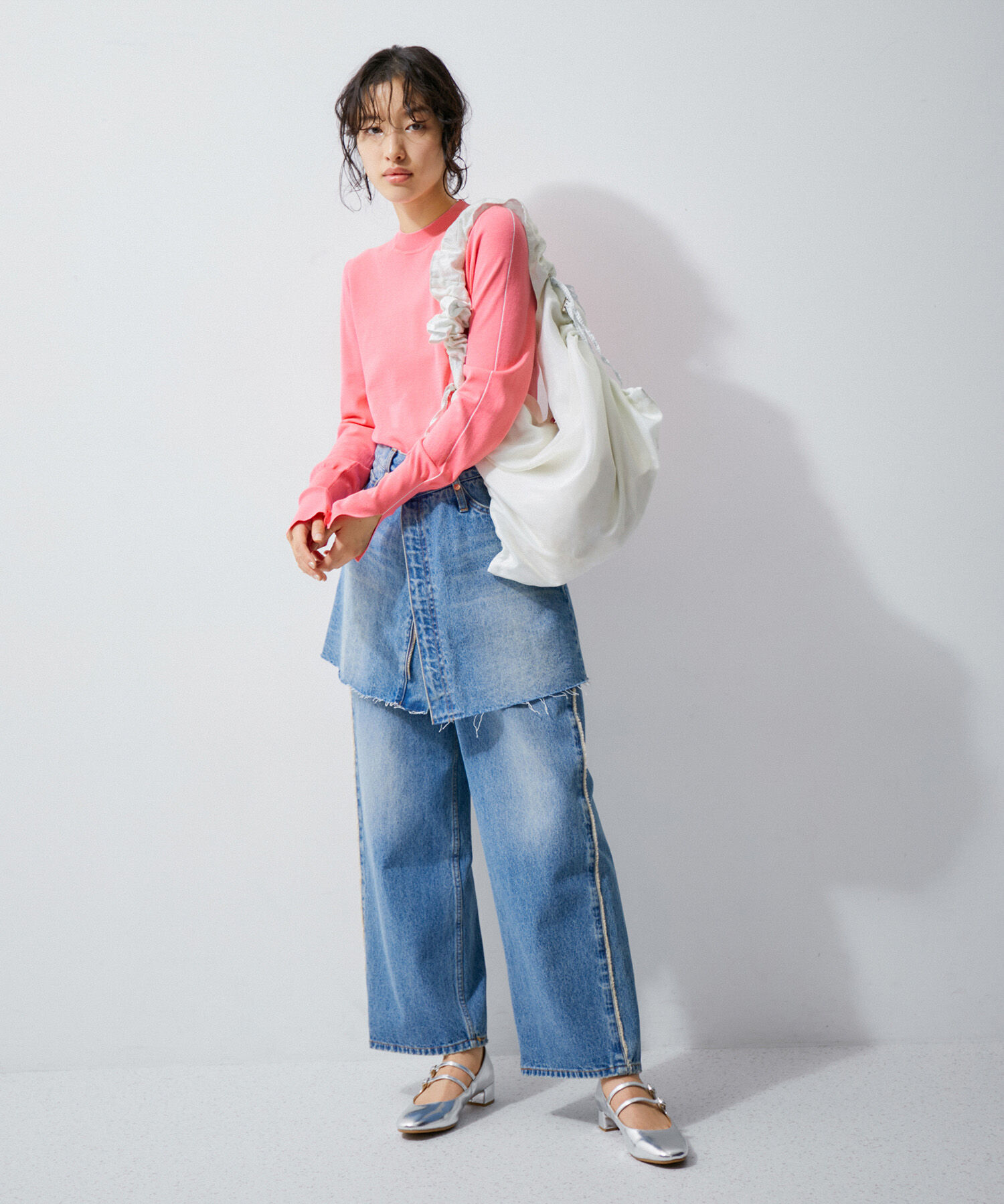 ADAM ET ROPE'「ステッチニットロンTEE」|ニット・セーター|