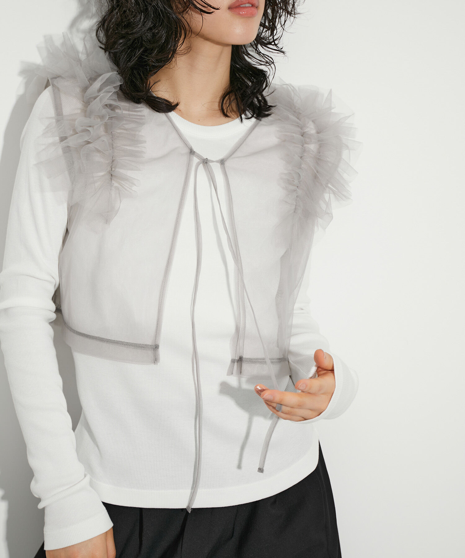 ADAM ET ROPE'「【サステナブル・SETアイテム】チュールロンTEE」|その他|オフホワイト(15)