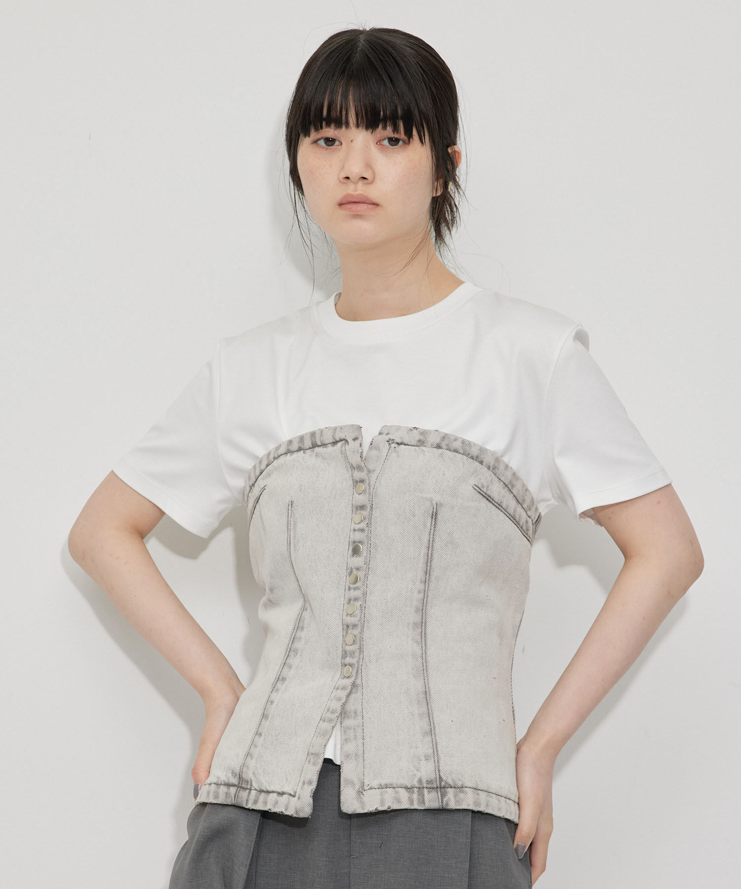 ADAM ET ROPE'「【環境配慮・セットアップ対応】デニムビスチェ」|その他|