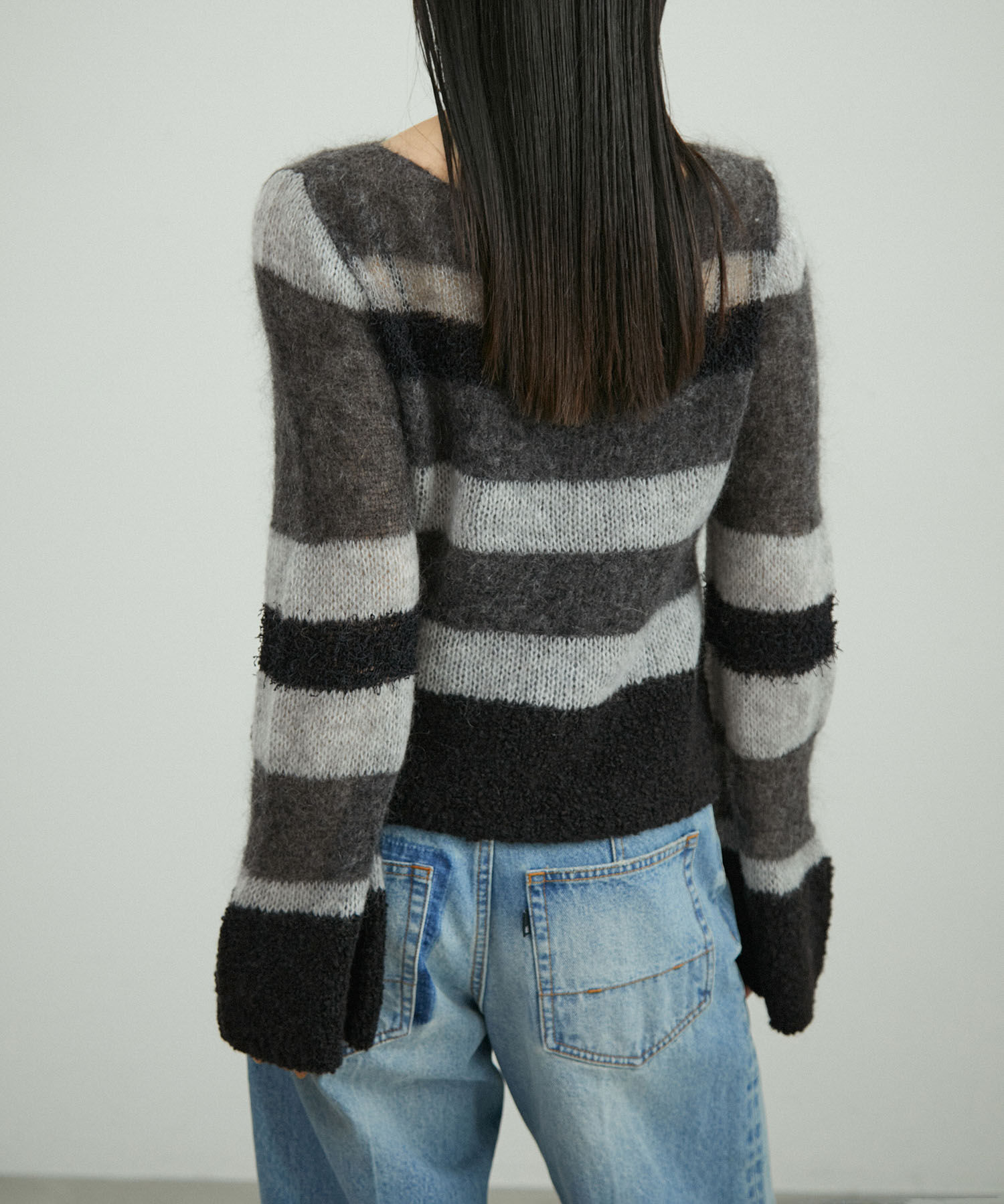 ADAM ET ROPE'「ミックスヤーンボーダーニットプルオーバー」|ニット・セーター|