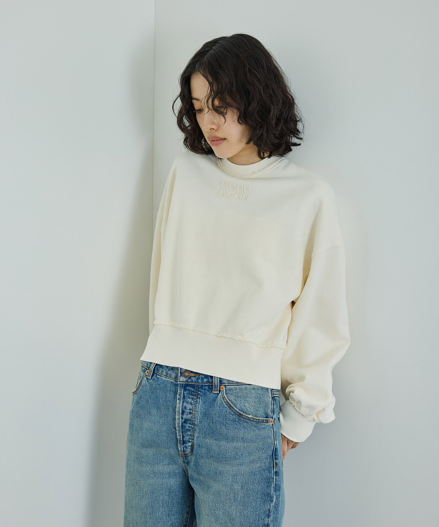 ADAM ET ROPE'「【サステナブル・洗える】ボールバイオ加工スウェットシャツ」|スウェット・ジャージ|