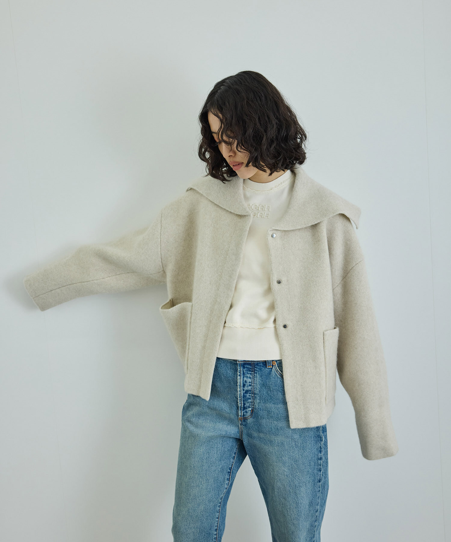 ADAM ET ROPE'「【サステナブル・洗える】ボールバイオ加工スウェットシャツ」|スウェット・ジャージ|