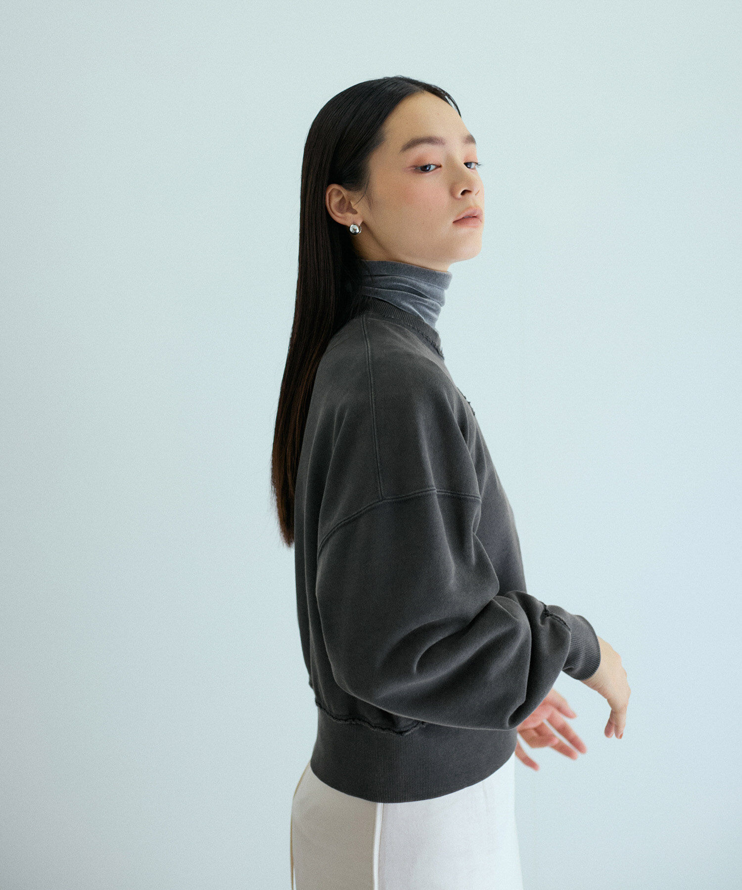 ADAM ET ROPE'「【サステナブル・洗える】ボールバイオ加工スウェットシャツ」|スウェット・ジャージ|