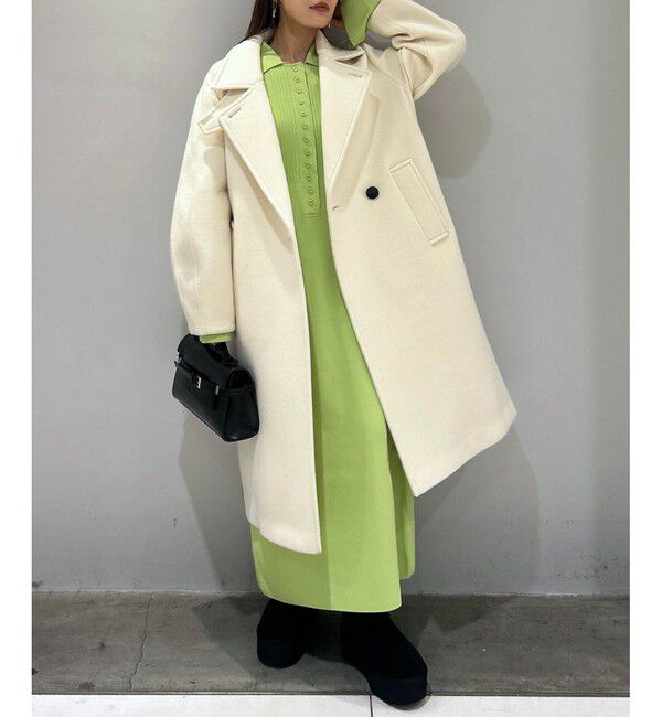 ADAM ET ROPE'「【洗える】ボタンニットポロワンピース」|ワンピース|