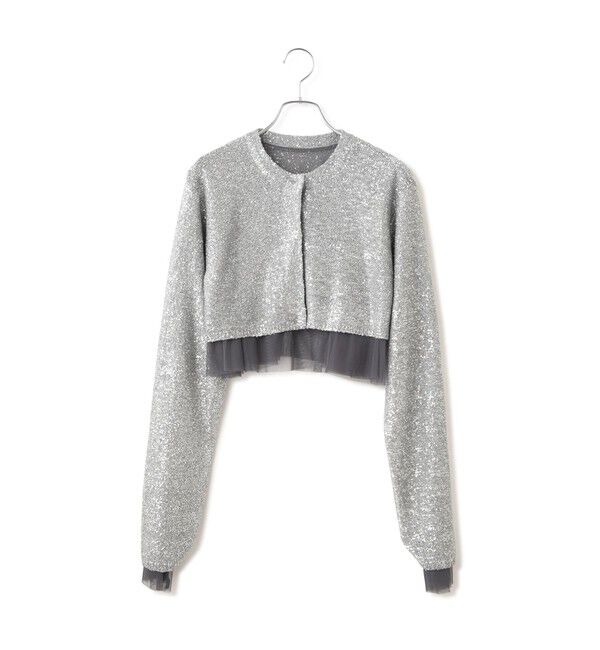 ADAM ET ROPE'「スパンコールニット2WAYカーディガン」|カーディガン|