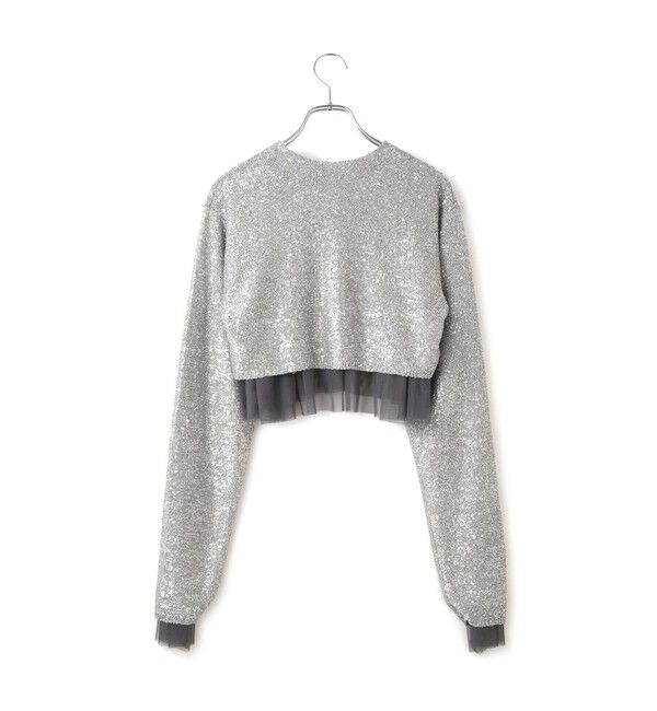 ADAM ET ROPE'「スパンコールニット2WAYカーディガン」|カーディガン|