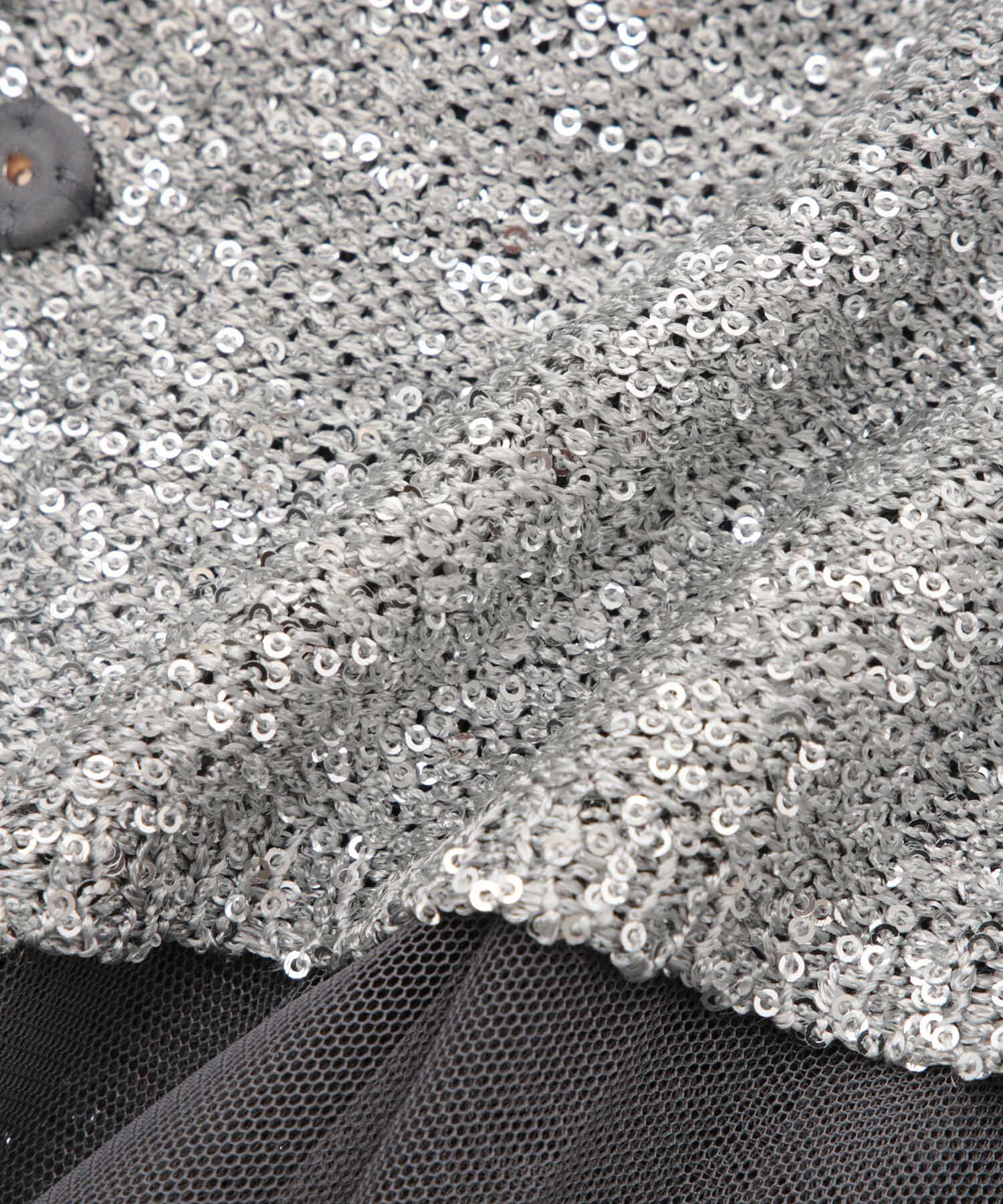 ADAM ET ROPE'「スパンコールニット2WAYカーディガン」|カーディガン|