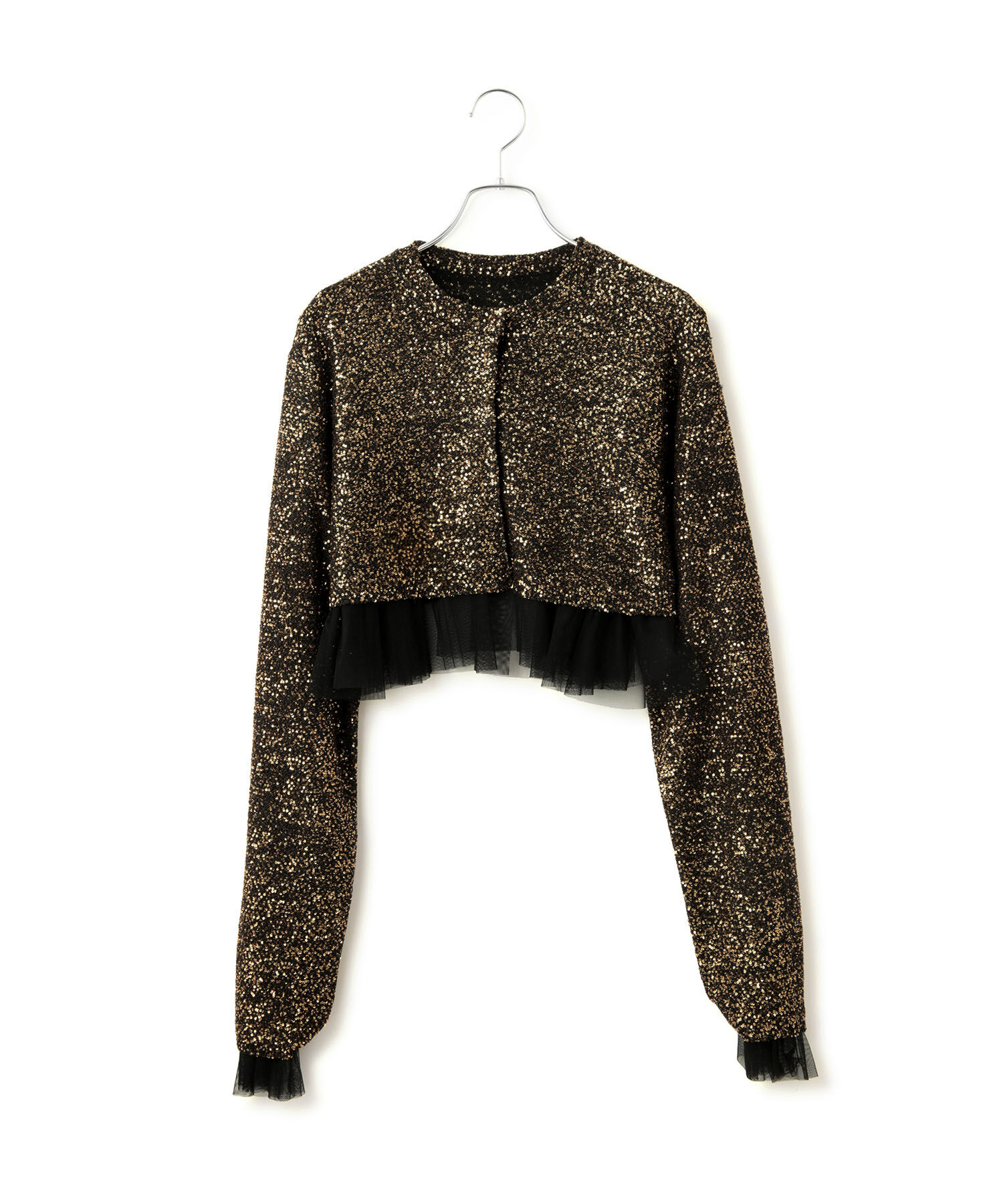 ADAM ET ROPE'「スパンコールニット2WAYカーディガン」|カーディガン|