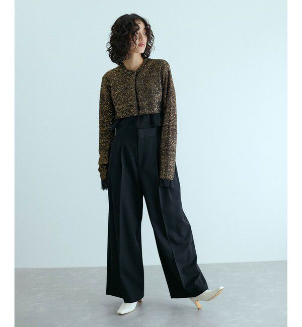 ADAM ET ROPE'「スパンコールニット2WAYカーディガン」|カーディガン|