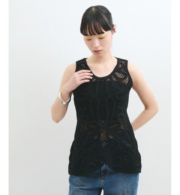 ADAM ET ROPE'「【洗える】エンブロイダリーベスト」|ベスト・ジレ|