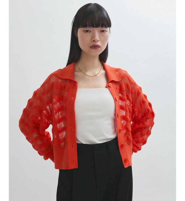 ADAM ET ROPE'「レースニットカーディガン」|カーディガン|