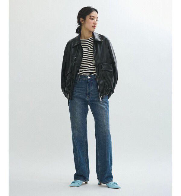 ADAM ET ROPE'「シンセティックレザーブルゾン」|ブルゾン・スタジャン|