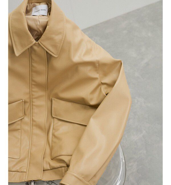 ADAM ET ROPE'「シンセティックレザーブルゾン」|ブルゾン・スタジャン|