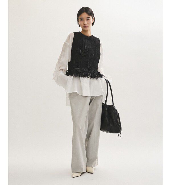 ADAM ET ROPE'「【WEB限定】フリンジニットジレ」|ベスト・ジレ|