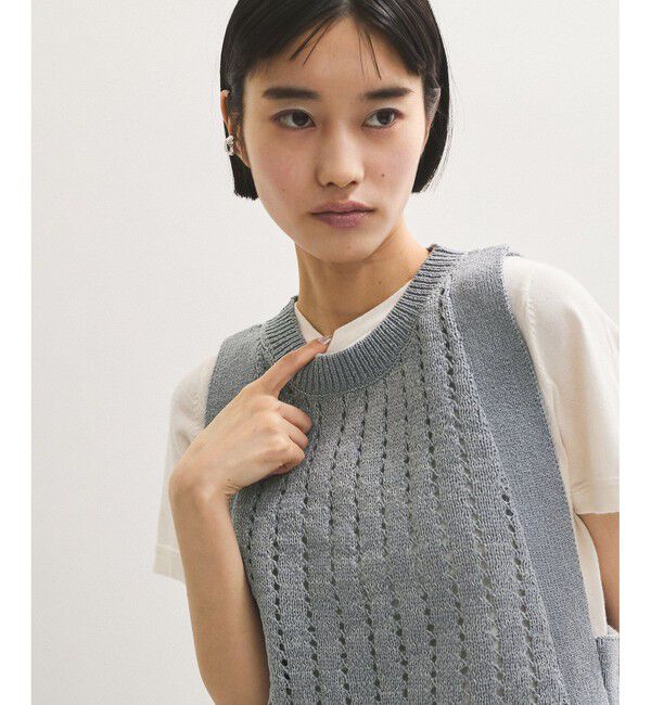 ADAM ET ROPE'「【WEB限定】フリンジニットジレ」|ベスト・ジレ|
