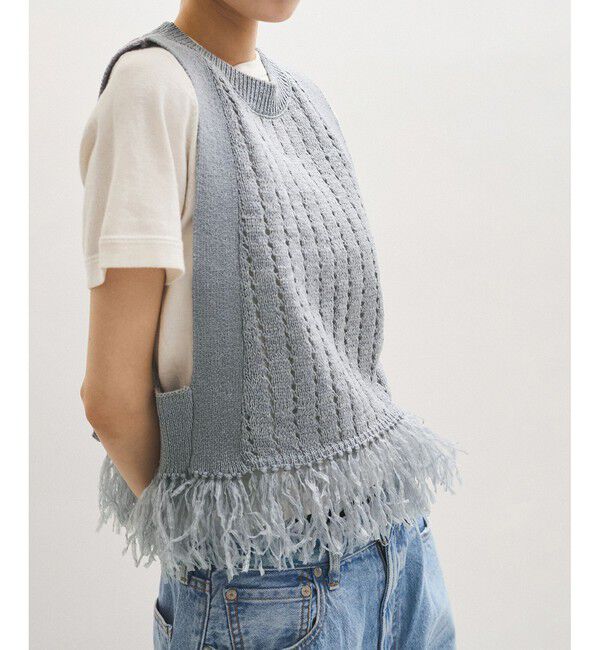 ADAM ET ROPE'「【WEB限定】フリンジニットジレ」|ベスト・ジレ|