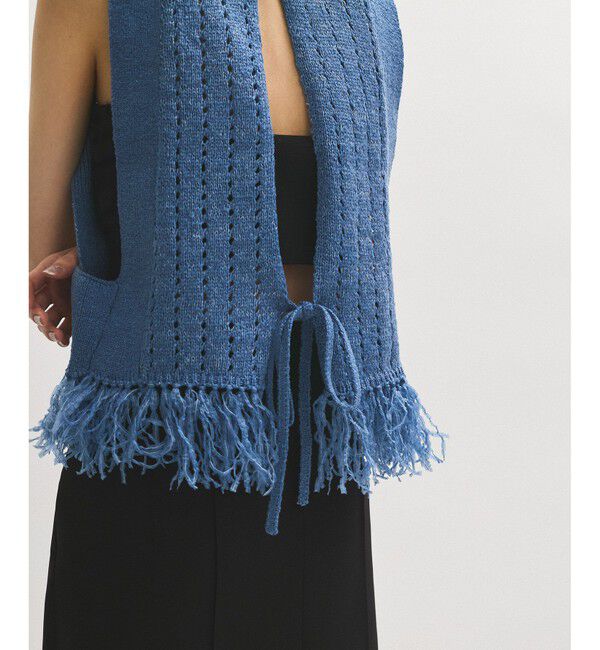 ADAM ET ROPE'「【WEB限定】フリンジニットジレ」|ベスト・ジレ|