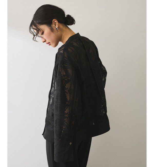 ADAM ET ROPE'「エンブロイダリーメッシュシャツ」|シャツ・ブラウス|