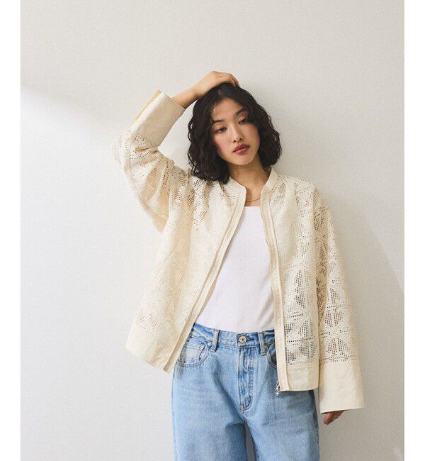 ADAM ET ROPE'「エンブロイダリーメッシュシャツ」|シャツ・ブラウス|