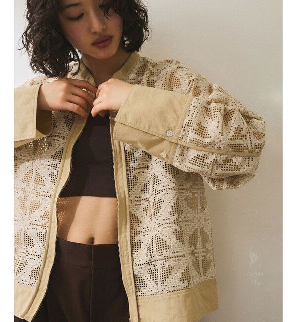 ADAM ET ROPE'「エンブロイダリーメッシュシャツ」|シャツ・ブラウス|ベージュ(27)