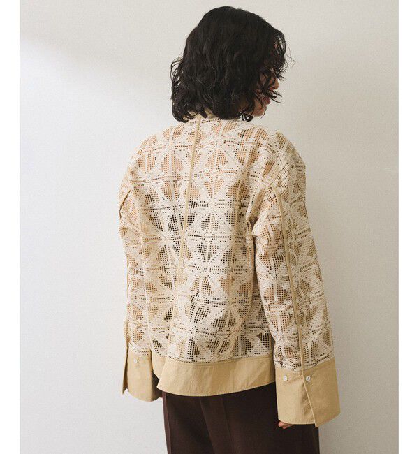 ADAM ET ROPE'「エンブロイダリーメッシュシャツ」|シャツ・ブラウス|