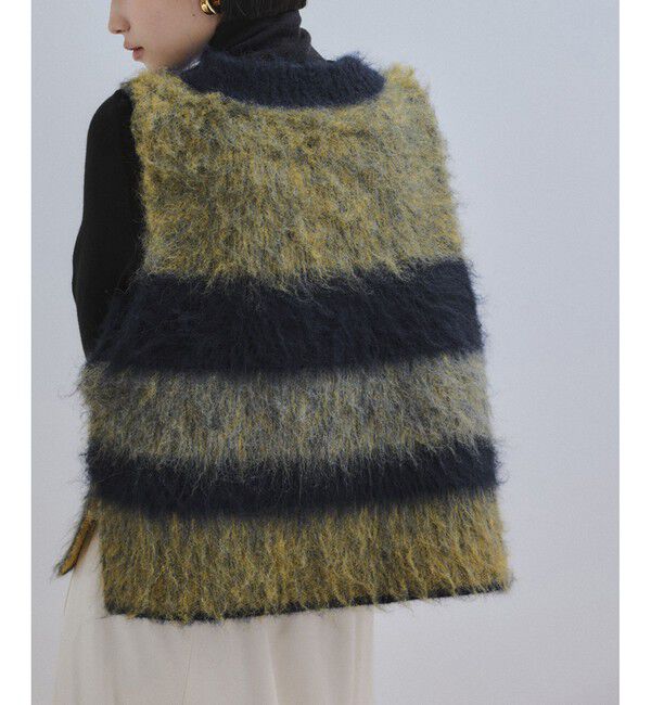 ADAM ET ROPE'「【WEB限定】ブラッシュドボーダーベスト」|ベスト・ジレ|