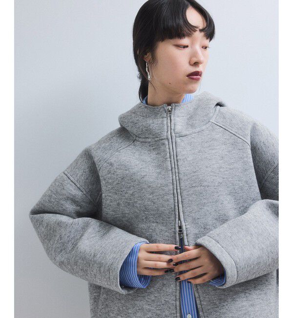 ADAM ET ROPE'「【WEB限定】メランジボンディングフーディーブルゾン」|ブルゾン・スタジャン|
