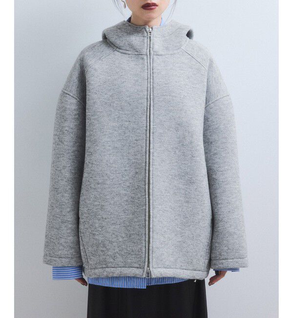 ADAM ET ROPE'「【WEB限定】メランジボンディングフーディーブルゾン」|ブルゾン・スタジャン|