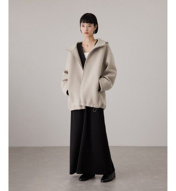 ADAM ET ROPE'「【WEB限定】メランジボンディングフーディーブルゾン」|ブルゾン・スタジャン|