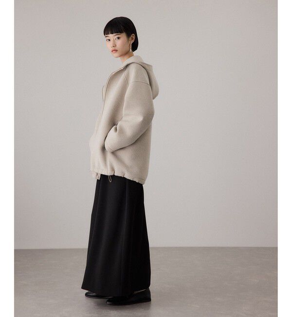 ADAM ET ROPE'「【WEB限定】メランジボンディングフーディーブルゾン」|ブルゾン・スタジャン|