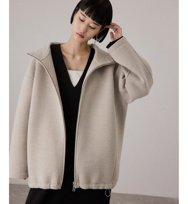 ADAM ET ROPE'「【WEB限定】メランジボンディングフーディーブルゾン」|ブルゾン・スタジャン|