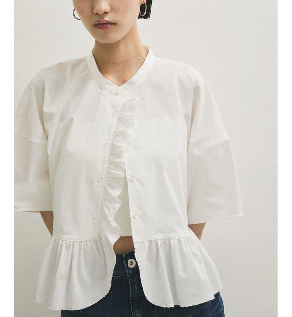 ADAM ET ROPE'「【サステナブル】フリルブラウス」|シャツ・ブラウス|