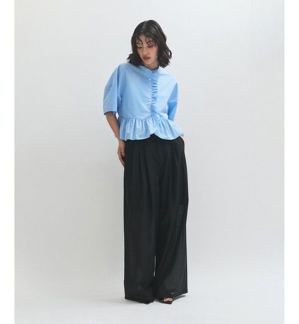 ADAM ET ROPE'「【サステナブル】フリルブラウス」|シャツ・ブラウス|