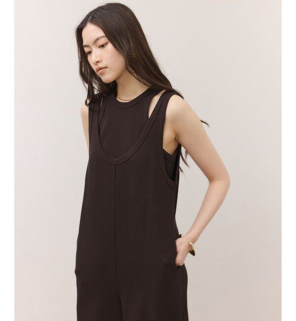 ADAM ET ROPE'「【サステナブル】Wフェイスジャージーセットロンパース」|オールインワン|