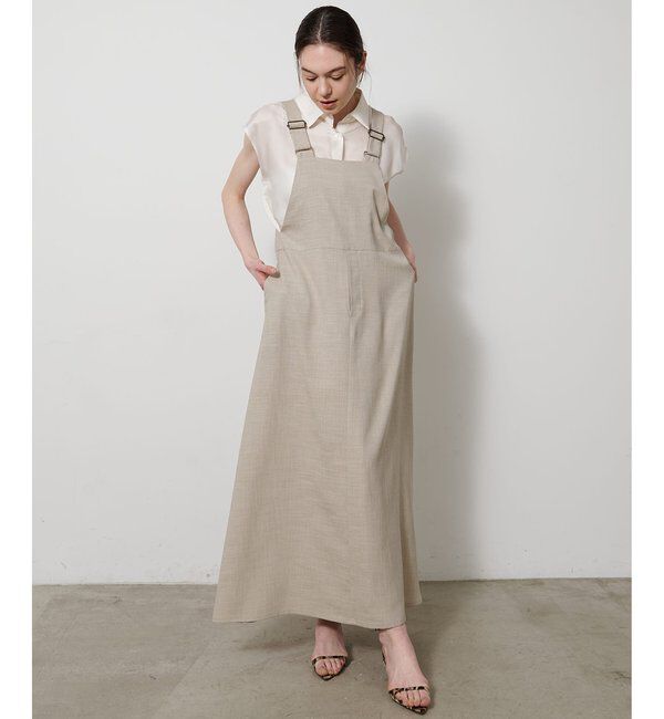 Drawing Numbers「【Drawing Numbers】フェイクリネンサロペットワンピース」|ワンピース|