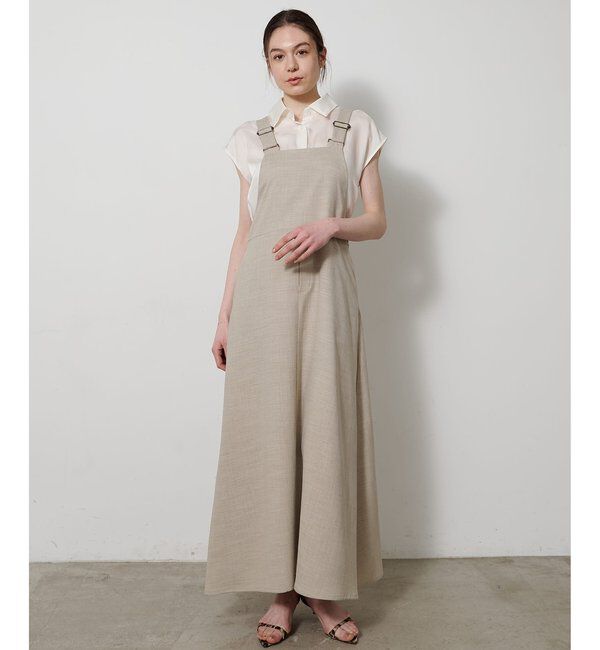 Drawing Numbers「【Drawing Numbers】フェイクリネンサロペットワンピース」|ワンピース|