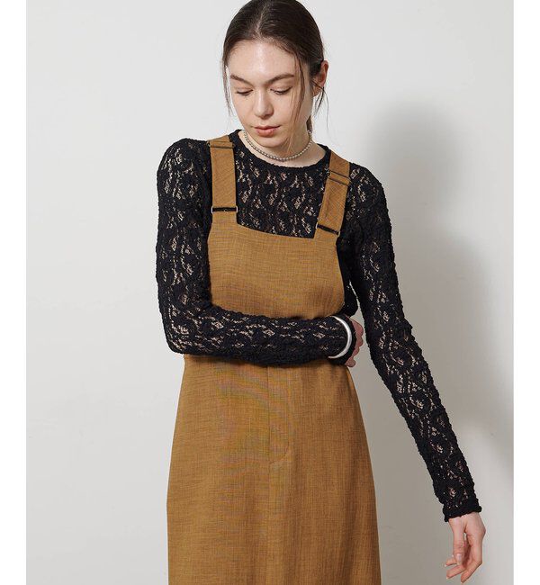 Drawing Numbers「【Drawing Numbers】フェイクリネンサロペットワンピース」|ワンピース|