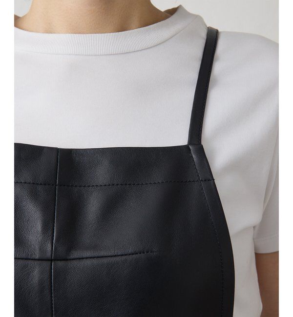  「レザーエプロンワンピース」|ワンピース|