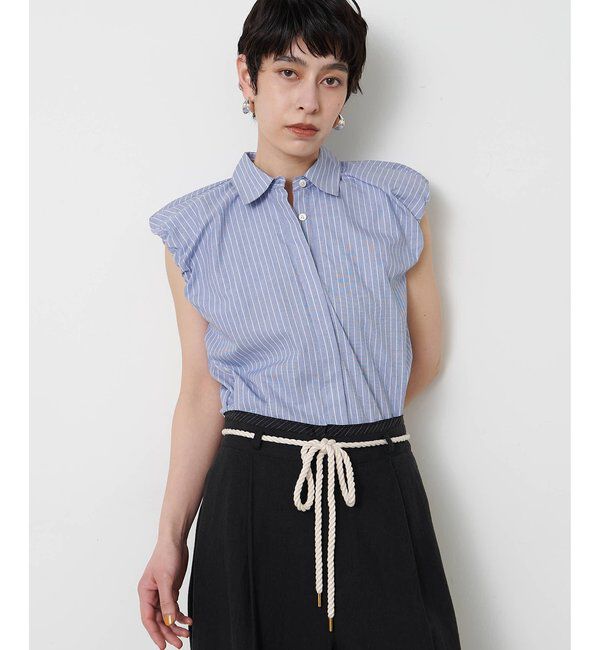 THE PAUSE「【THE PAUSE】袖ギャザーノースリーブシャツ」|シャツ・ブラウス|