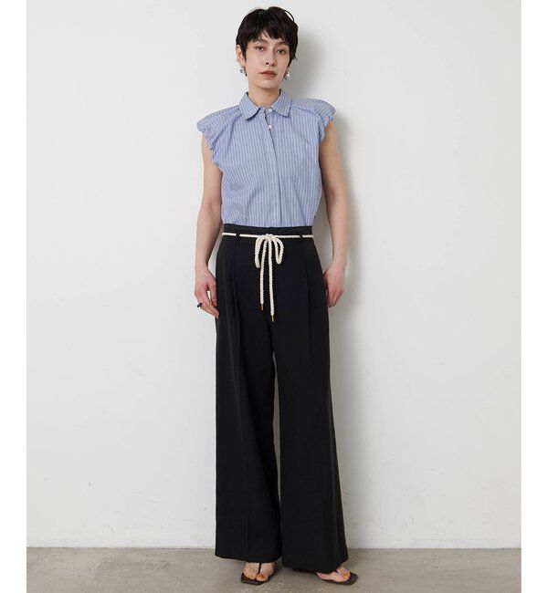 THE PAUSE「【THE PAUSE】袖ギャザーノースリーブシャツ」|シャツ・ブラウス|