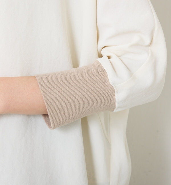  「《高機能/オールシーズン着られる》ジャージ袖リブブラウス」|シャツ・ブラウス|