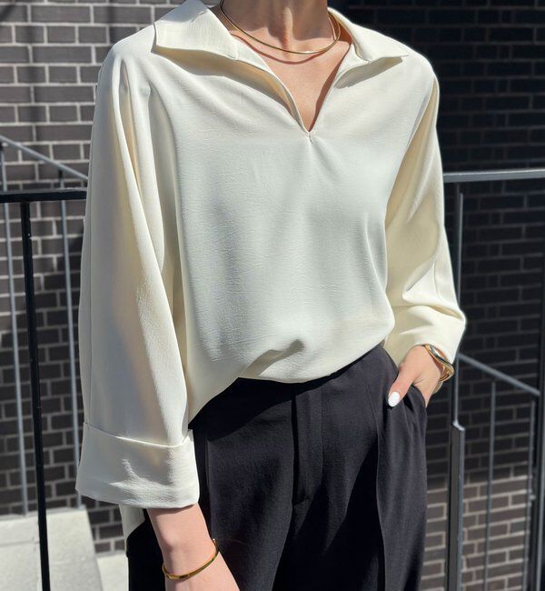  「ジャージスキッパードルマンブラウス」|シャツ・ブラウス|オフホワイト