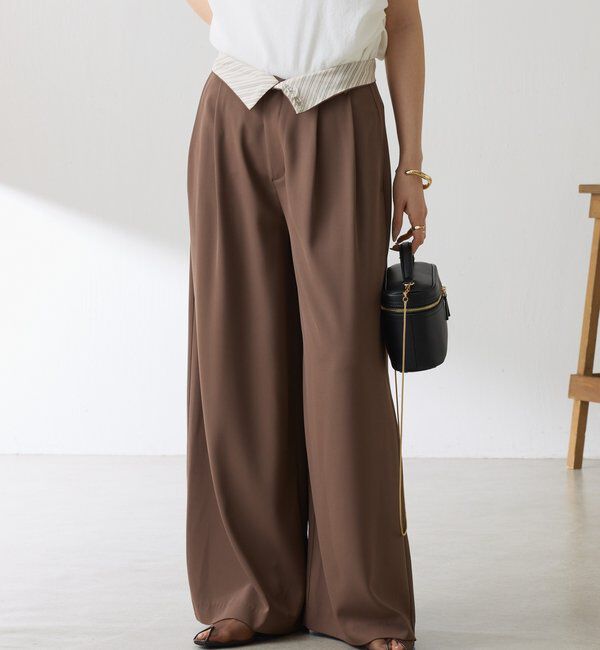  「【Nuel/ヌエル】 2WAYハイウエストパンツ」|チノ|