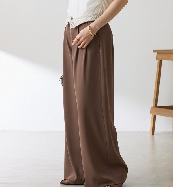  「【Nuel/ヌエル】 2WAYハイウエストパンツ」|チノ|